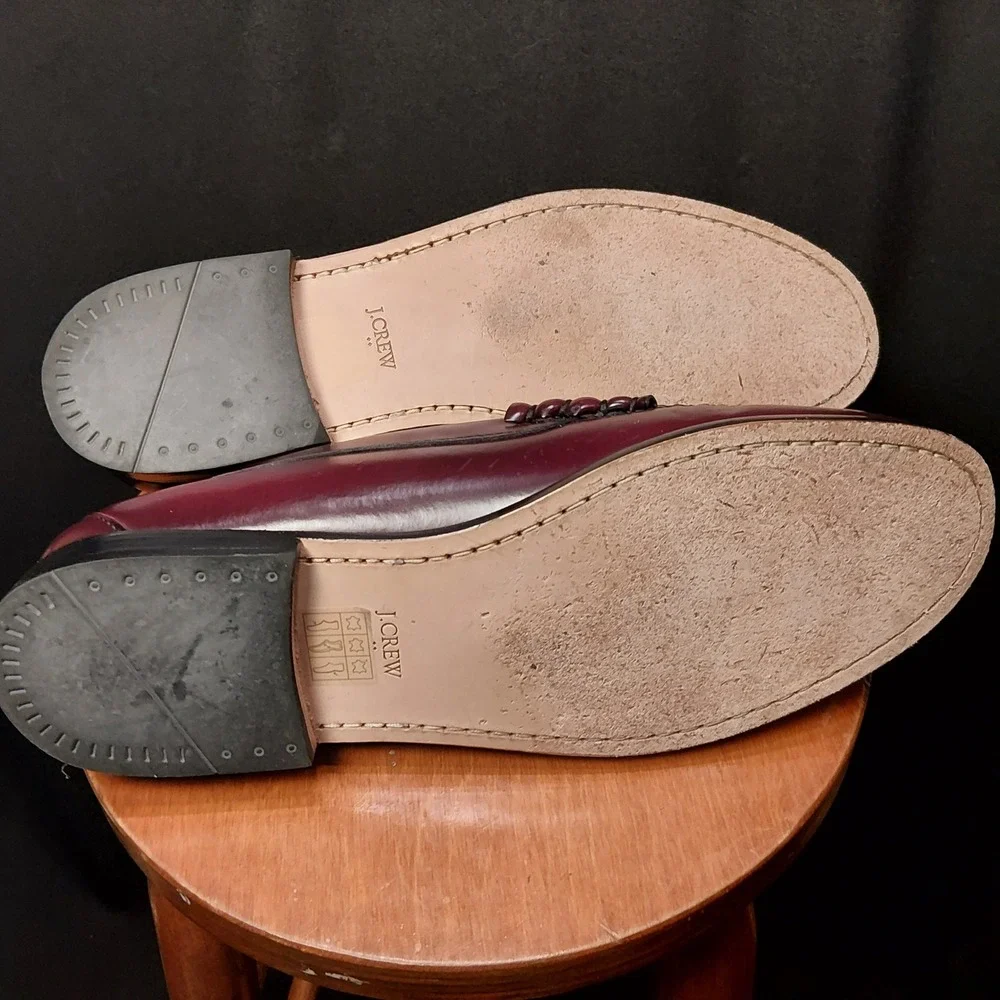 J.Crew Camden Penny Loafers Mens 13 Bordeaux Burgundy Leather BS114